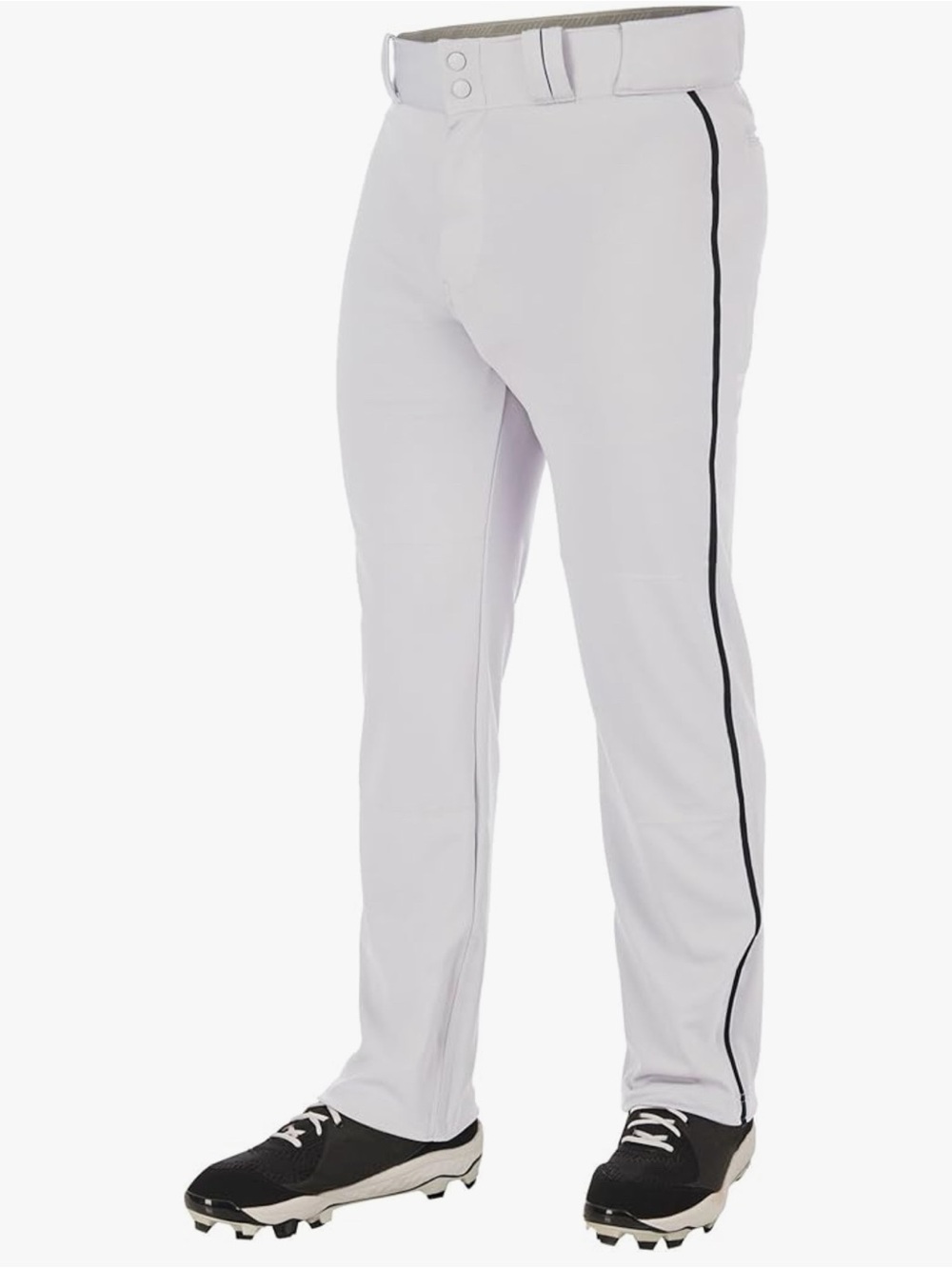 Youth Boys Champro MVP Open Bottom White/Black Large Baseball Pant